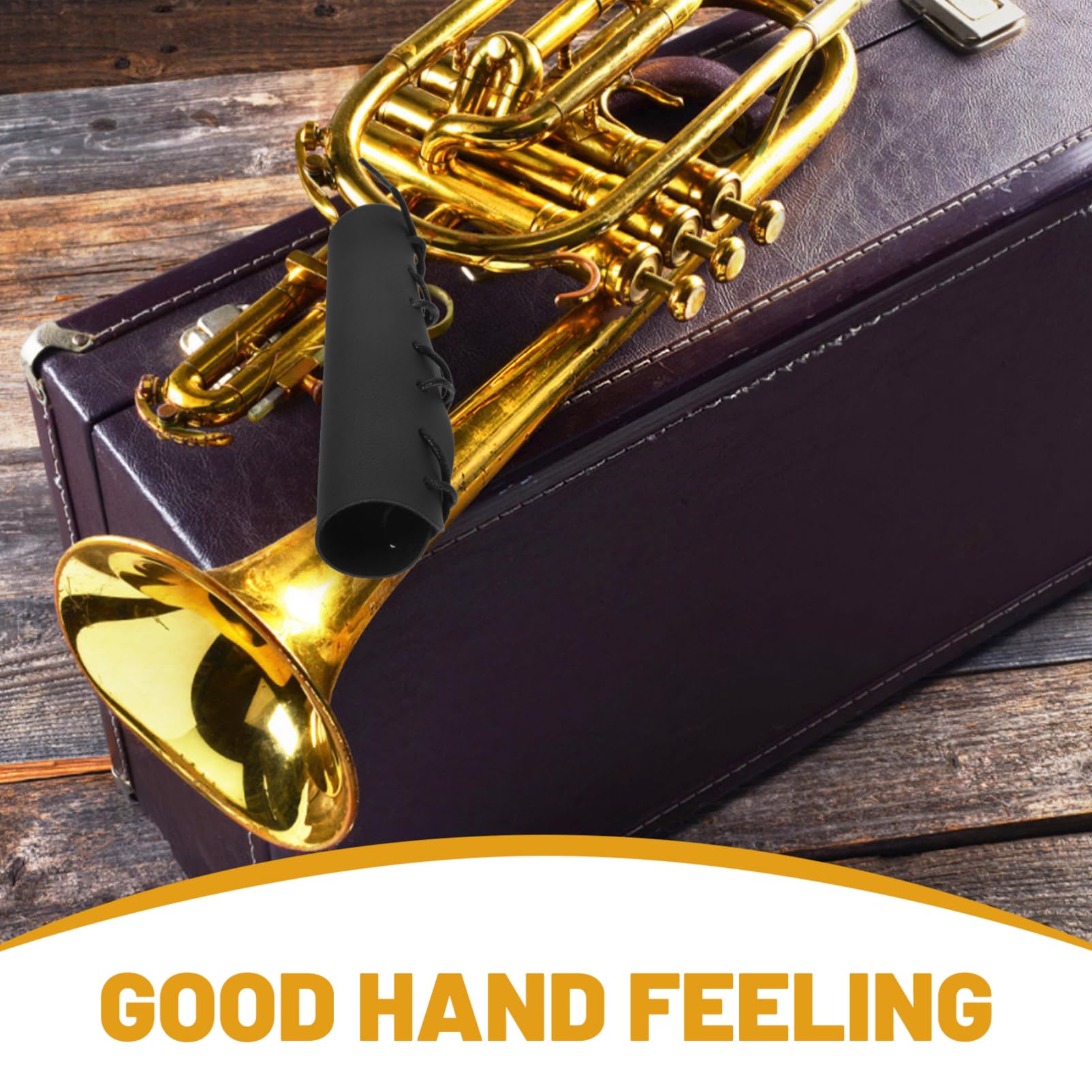 CIMAXIC French Horn Guard Hand Rest for French Horn Anti-skid Leather Strap for Music Instruments