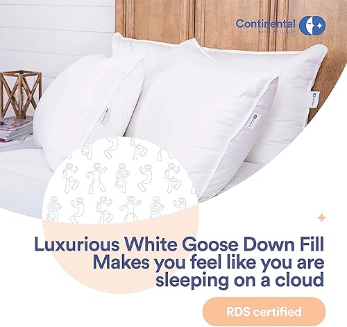 Miniatura 8 de Máxima comodidad con una potencia de relleno superior de 700, tamaño Queen, 20 x 30 (23 onzas), paquete de 1, almohada de plumón de ganso blanco