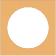 Topaz Orange Precision-Cut Frame Mat for 26x26 Frames - Circle Opening for 21x21 Photos - 1 Mat