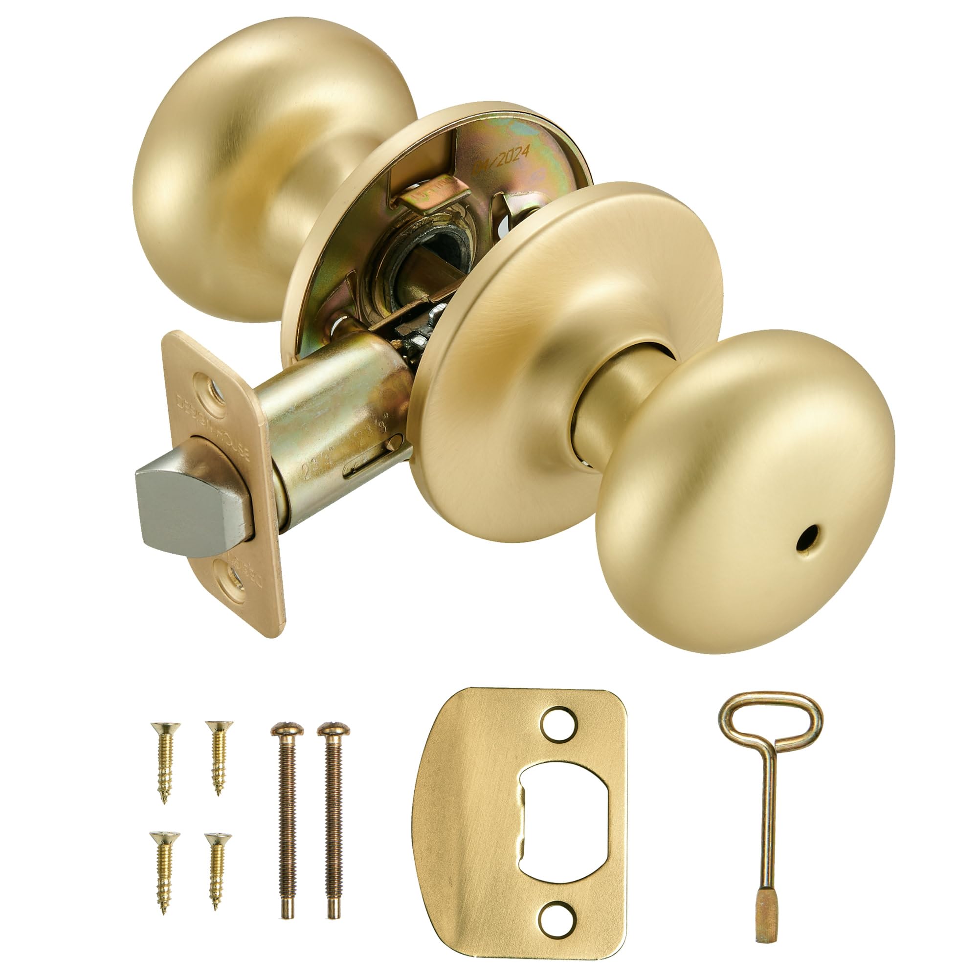 Design House 726968 Cambridge Privacy Bed and Bath Door Knob Satin