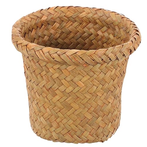 Cesta de basura para almacenamiento de la habitación de los niños, cesta de basura tejida para el hogar, cubo de basura para el hogar, decoración de