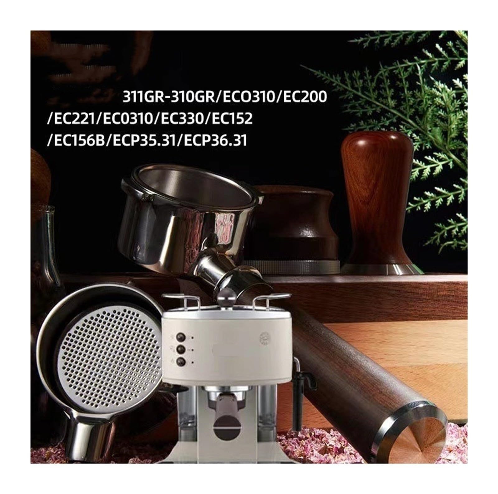 Portafiltro Sin Fondo,Compatible Con Delonghi ECP33.21 ECP35.31 51mm