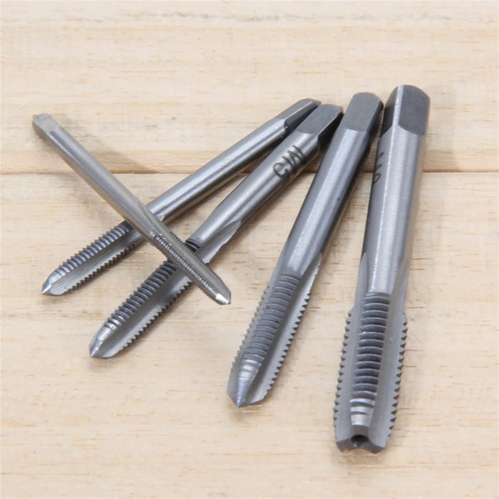 5 szt. gwintowników maszynowych HSS metrycznych, 3 mm, 4 mm, 5 mm, 6 mm, 8 mm, zestaw wierteł do gwintów M3-M8 MINGPING
