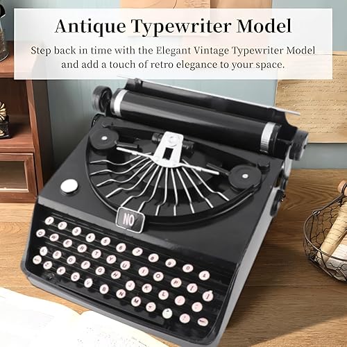 Modelo de máquina de escribir antigua, práctico para aliviar el estrés, modelo retro vintage portátil, accesorios manuales, adornos de decoración