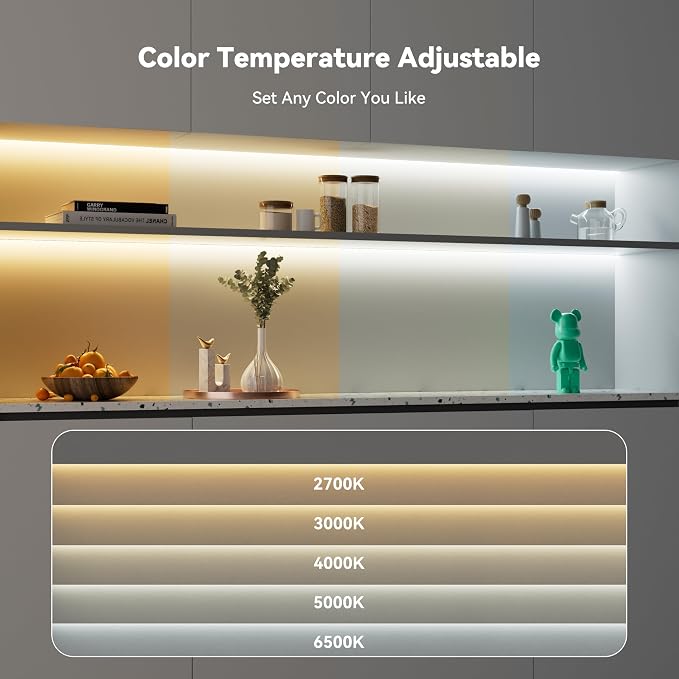 Tira LED COB PAUTIX CCT 16.4ft Blanco Regulable 2700K-6500K miniatura 2