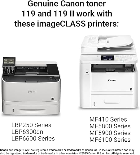 Miniatura 6 de Canon Cartucho de tóner negro 119 original compatible con la serie LBP250, serie MF410, serie MF5800, serie MF5900, serie MF6100, LBP6300dn, serie