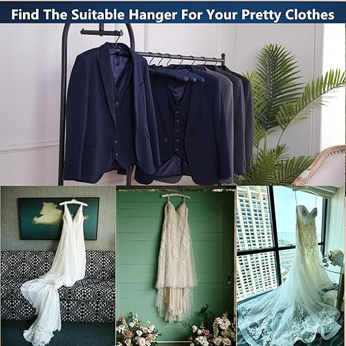 Miniatura 7 de Colgador acolchado de satén azul marino extra grande de 17 pulgadas, sin golpes, para trajes, abrigos, suéteres, paquete de 5