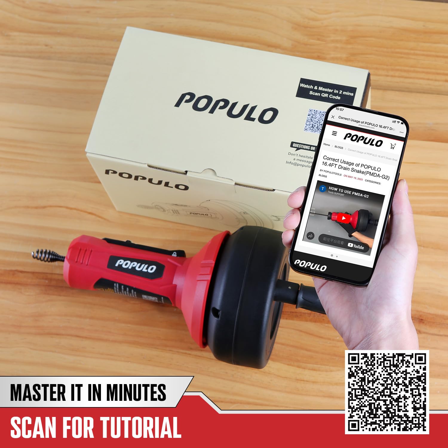 POPULO Auto-Feed Ablaufschnecke, 4,2 m, manueller Erdbohrer mit