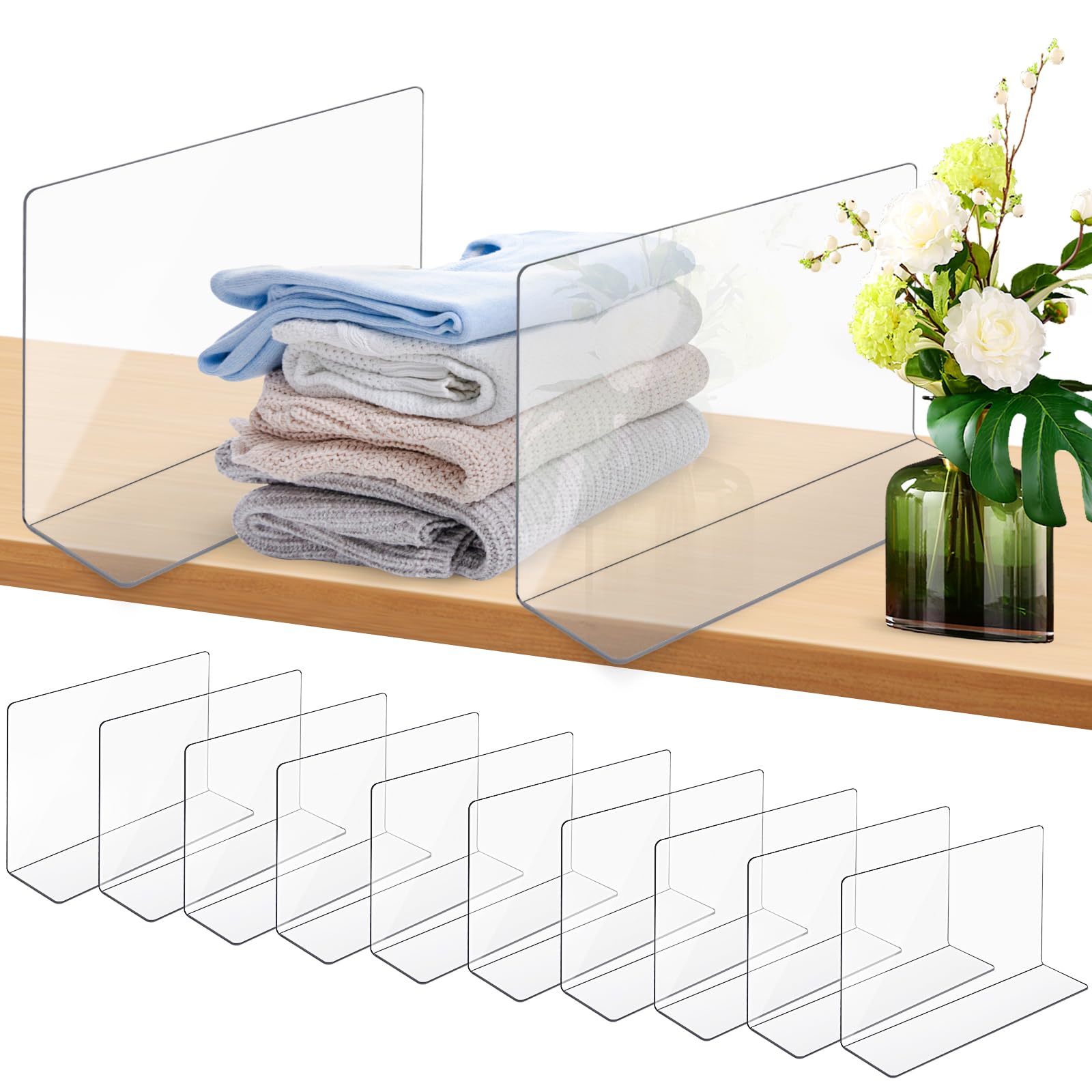 50 stuks PVC Plankverdelers,Kastverdelers Plankorganisatoren, Ideaal voor productdisplay en organisatie op draadplanken, Winkelplanken door Clip Strip Marker label, Scheidingstekens voor kleding