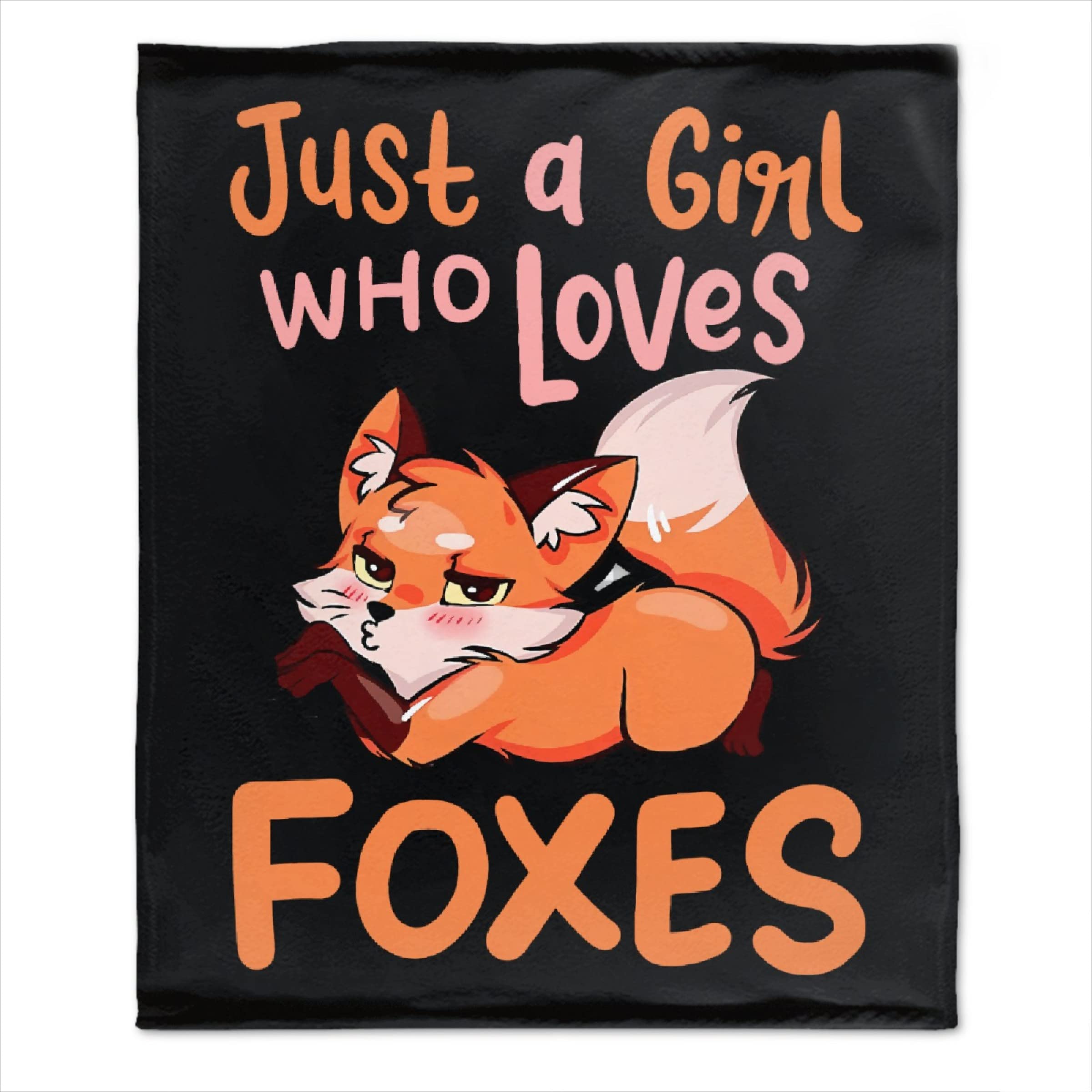 Todeyya Just A Girl Who Loves Foxes Blanket - ?Super Soft Flannel Fleece Blanket, Lightweight Microfiber Cozy Plush Blanket for Couch Sofa Gifts XL 120x90 in for Family