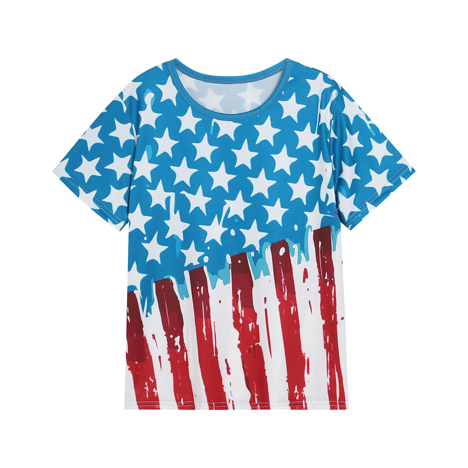 Boys Girls 3D Graphic 4th of July Shirts Funny American Flag Tshirts Kids Short Sleeve Tees 5-12 Years
