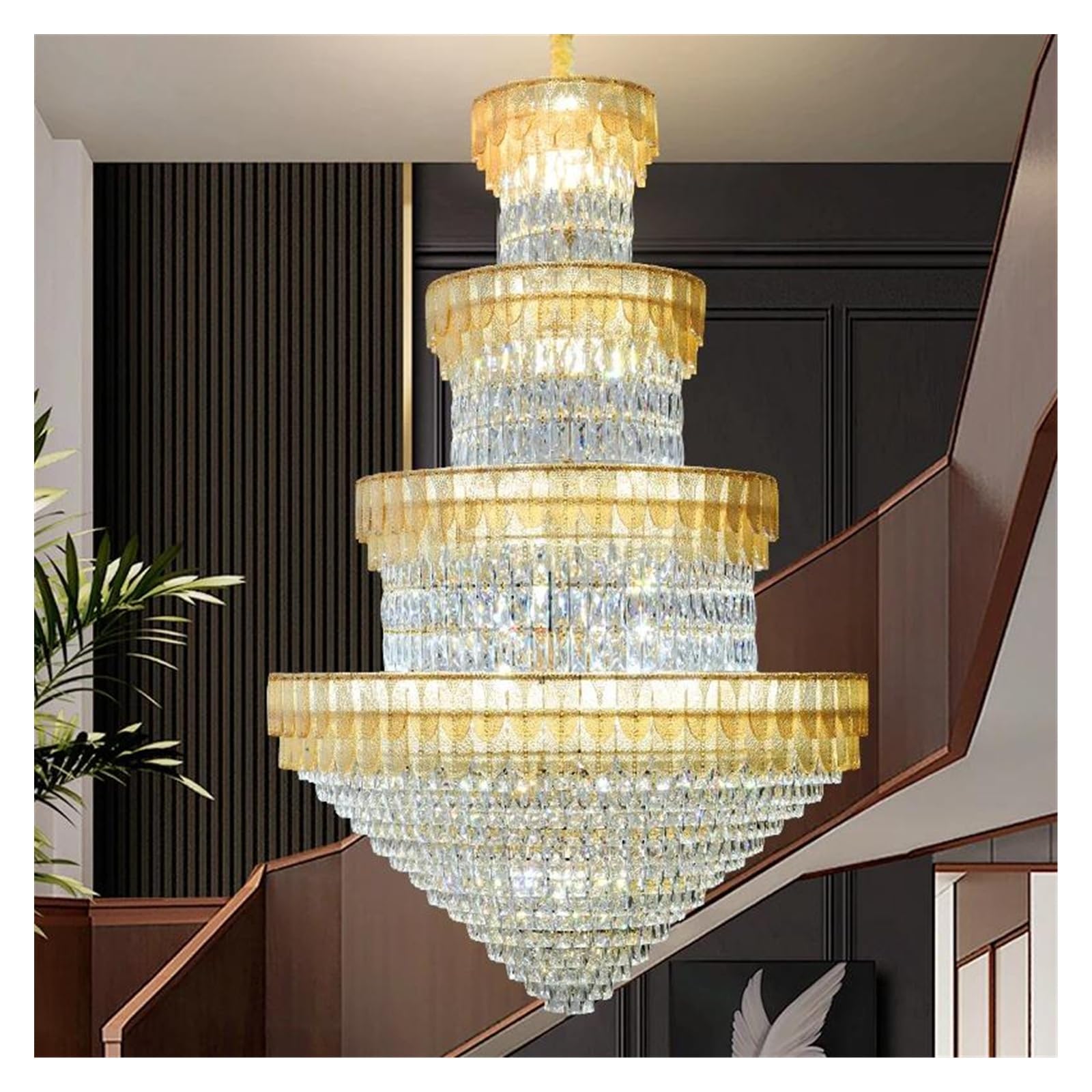 Genérico Lámparas de araña, Lámpara de araña LED lujo tendencia for sala estar, dormitorio, ambiente contemporáneo, villa, hotel, iluminación del hogar(D100cm Amber)