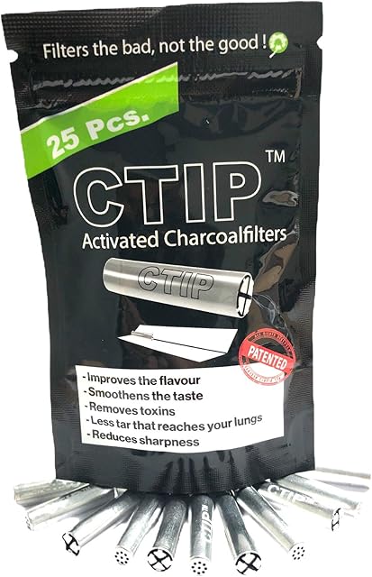 CTIP - World's Only Cone Shaped Smoking Filter with Activated Charcoal - 25 Pieces