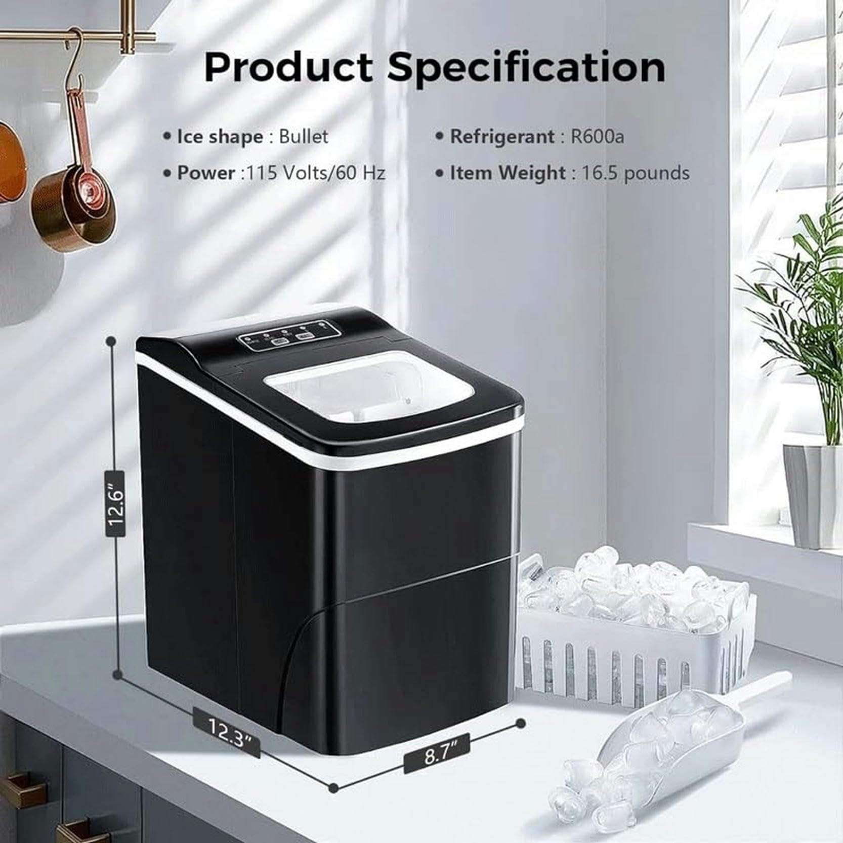 Countertop Ice Maker Machine Portable Ice Makers Countertop Make 26 Lbs Ice In 24 Hrs on Fridge.com - View 6