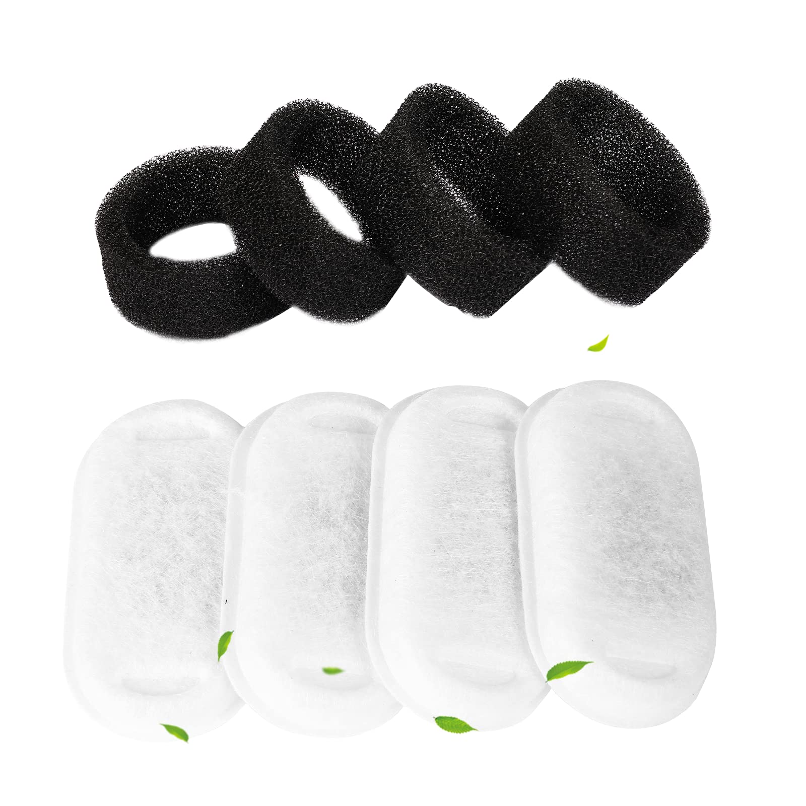 Cat Water Fountain Filters, 4PCS Carbon Filters & 4PCS Pre-Filter Sponges, Pet Water Fountain Filters for 3.2L/108oz Stainless Steel Cat Water Fountain Dog Water Fountain