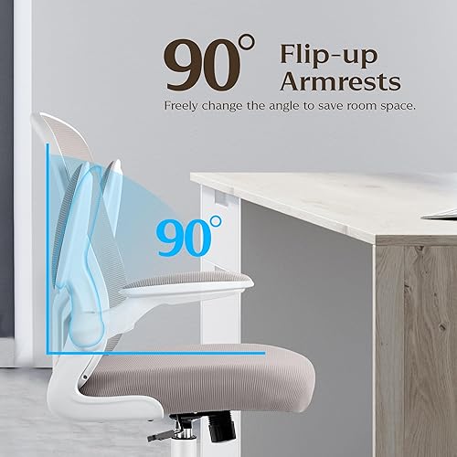 Miniatura 5 de FelixKing Silla de oficina, sillas de escritorio ergonómicas con ruedas, silla de malla para el hogar, soporte lumbar ajustable y altura, silla Ergo