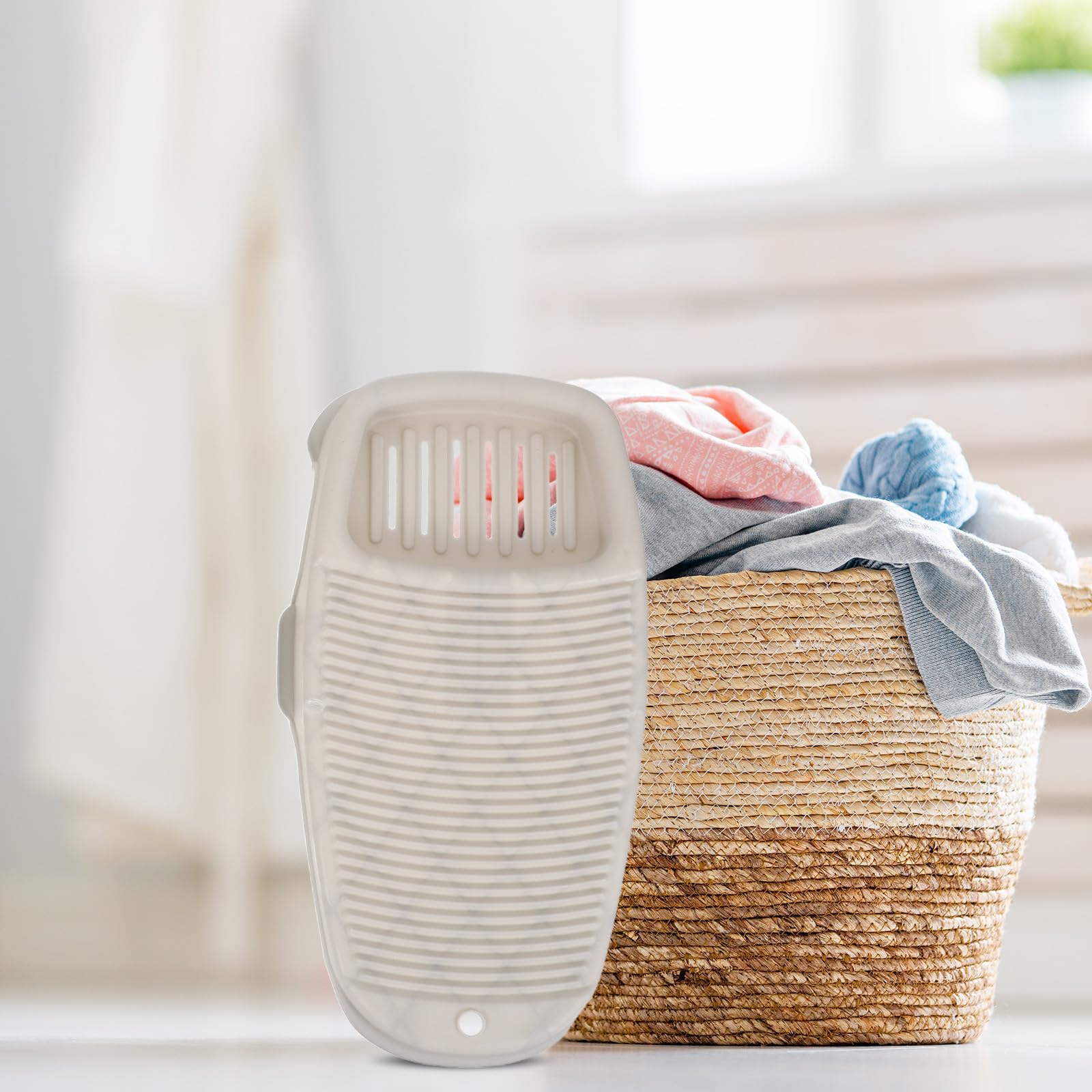 2 Stück Waschbrett aus Kunststoff in Grau, Robustes Wäschebrett | Ergonomische Form, Angenehmer Griff, Platzsparend Verstaubar, für Reise und Küchenspüle