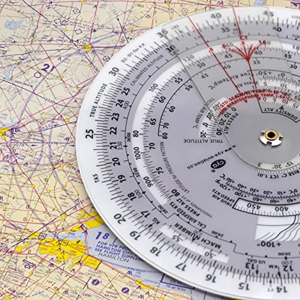 YSBRYD E6B-R Flight Computer Aviation Plotter Regolo Calcolatore Circolare Utilizzato Nell'Addestramento al in Aviazione