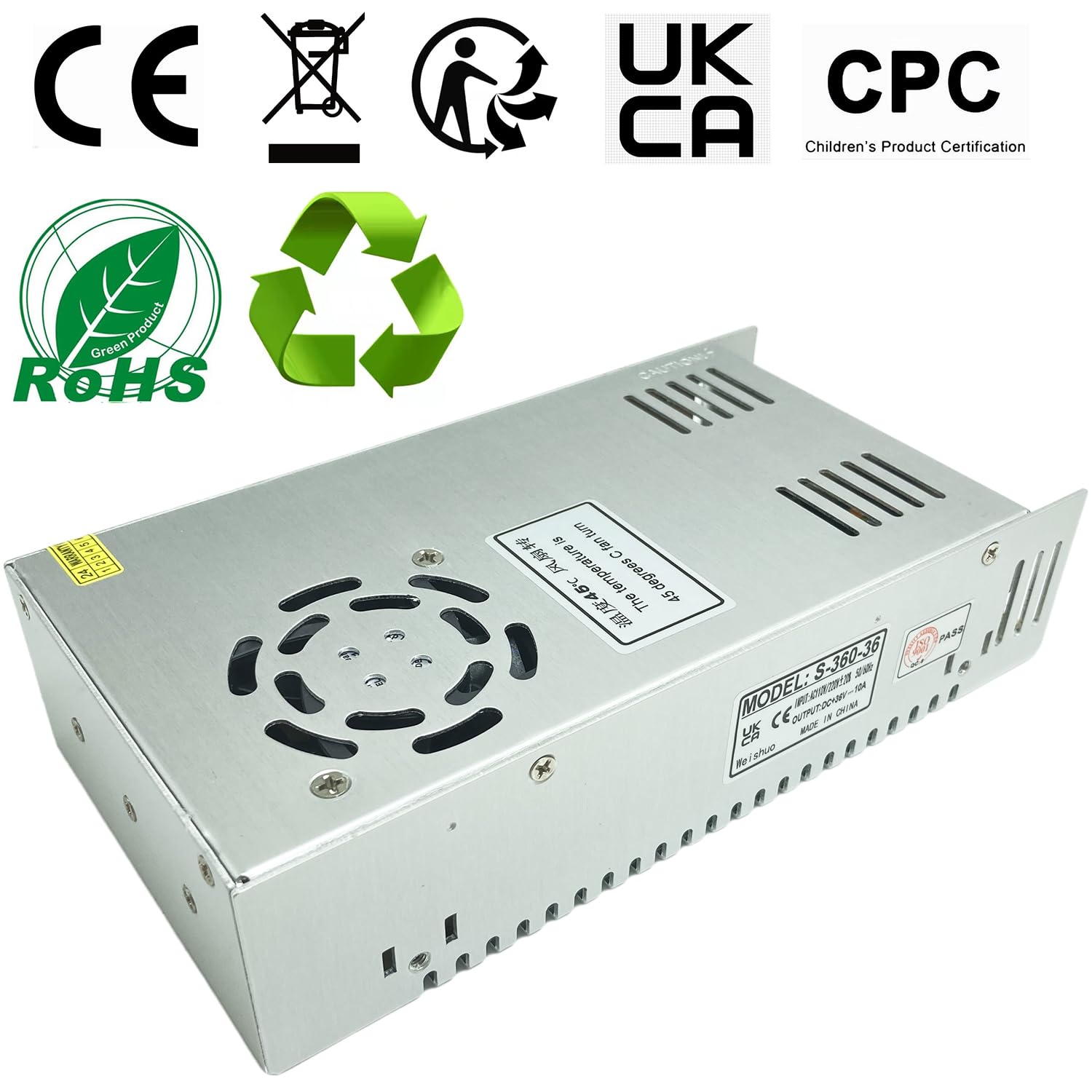 36V 10A 360W LED Lumiere Commutation adaptateur d'alimentation Commutateur de commutation Alimentation Pilote pour l'affichage LED DC36V 5A-10A 180W-360W