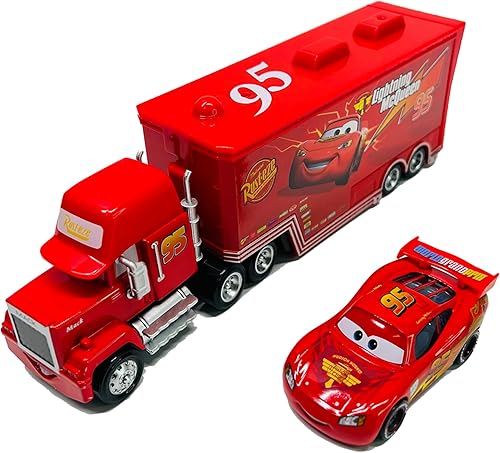 Set de autos y remolque, caja de color para regalo de cumpleaños de tu hijo, autos de juguete de aleación fundida a presión, autos de juguete de