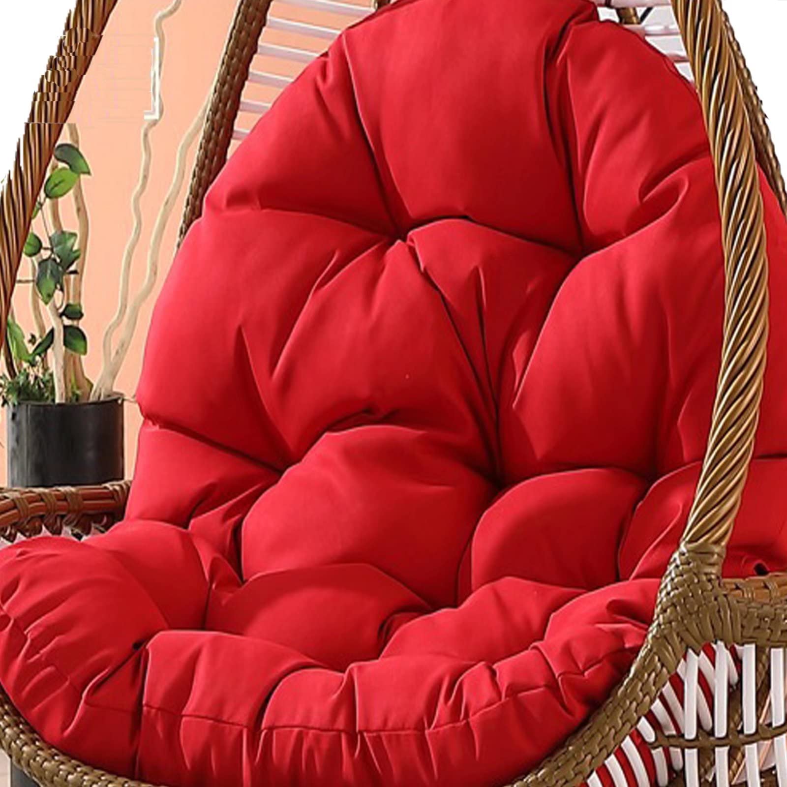 ERTsrhFD Hanging Swing Chair Seat Cushion, Thick Hammock Indoor Outdoor Garden Mat Pads for Chairs(Red)