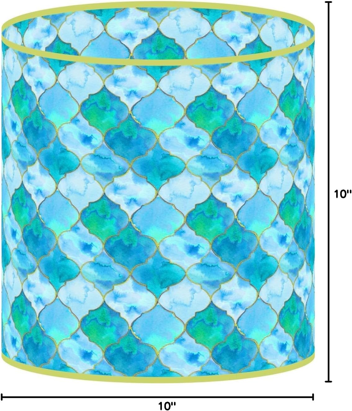 LampPix 10 Inch Table Lamp Shade - Bohemian Stained Glass Green Canvas Desk Lampshade (Spider Fitting)