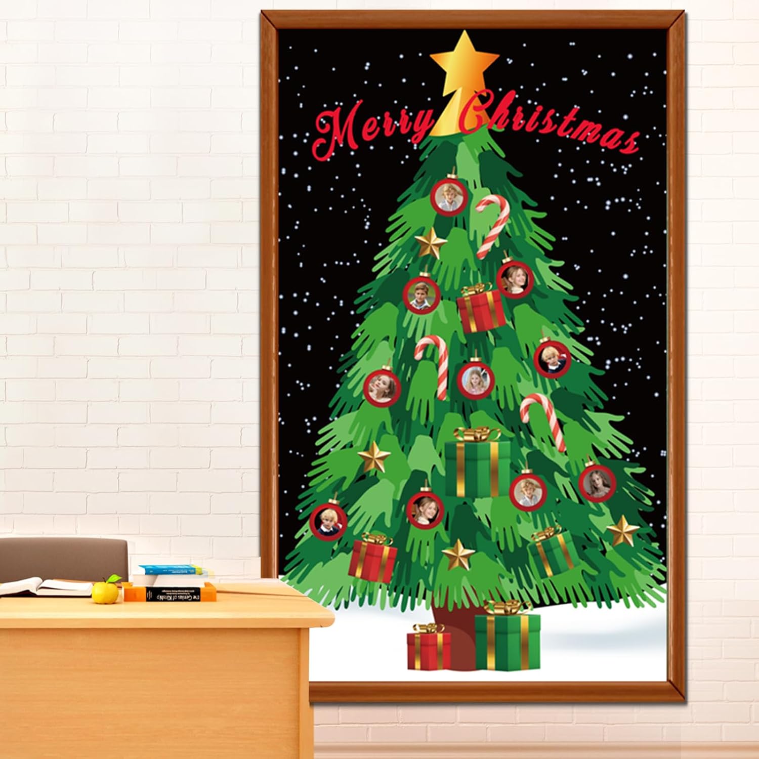 170pcs Christmas Bulletin Board Decorations Set - Xmas Tree, Hands Cutouts for Classroom Winter Holiday Wall DIY Photo 17x47 Inch - School Home Office Decor