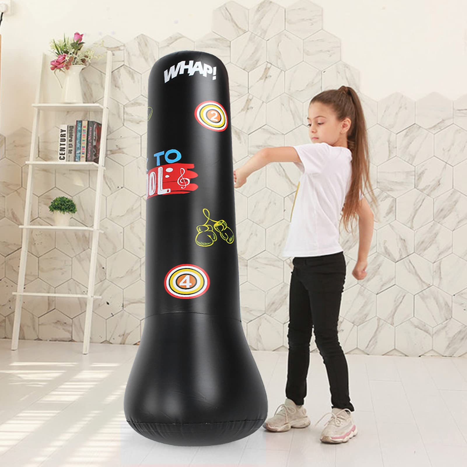 Saco de Boxeo Inflable con Base de Agua, Material PVC Resistente, Equipo de Entrenamiento