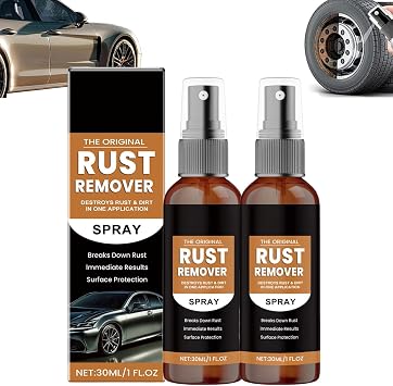 Rust Remover Spray, Rust Remover for Metal, 2025 Upgrade Iron Stain Cleaner, Heavy Duty Rust Dissolver for Metal, Tools, Cars, Chains 1, 2PC