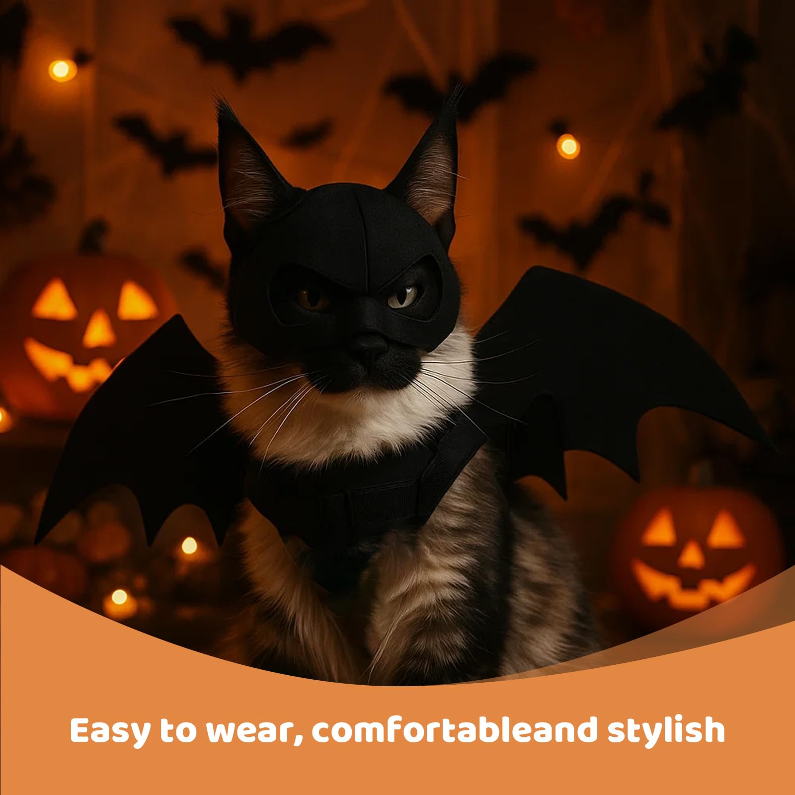 Fledermaus Kostüm Für Katzen & Hunde - Mit Flügeln Und 3D Maske Für Halloween