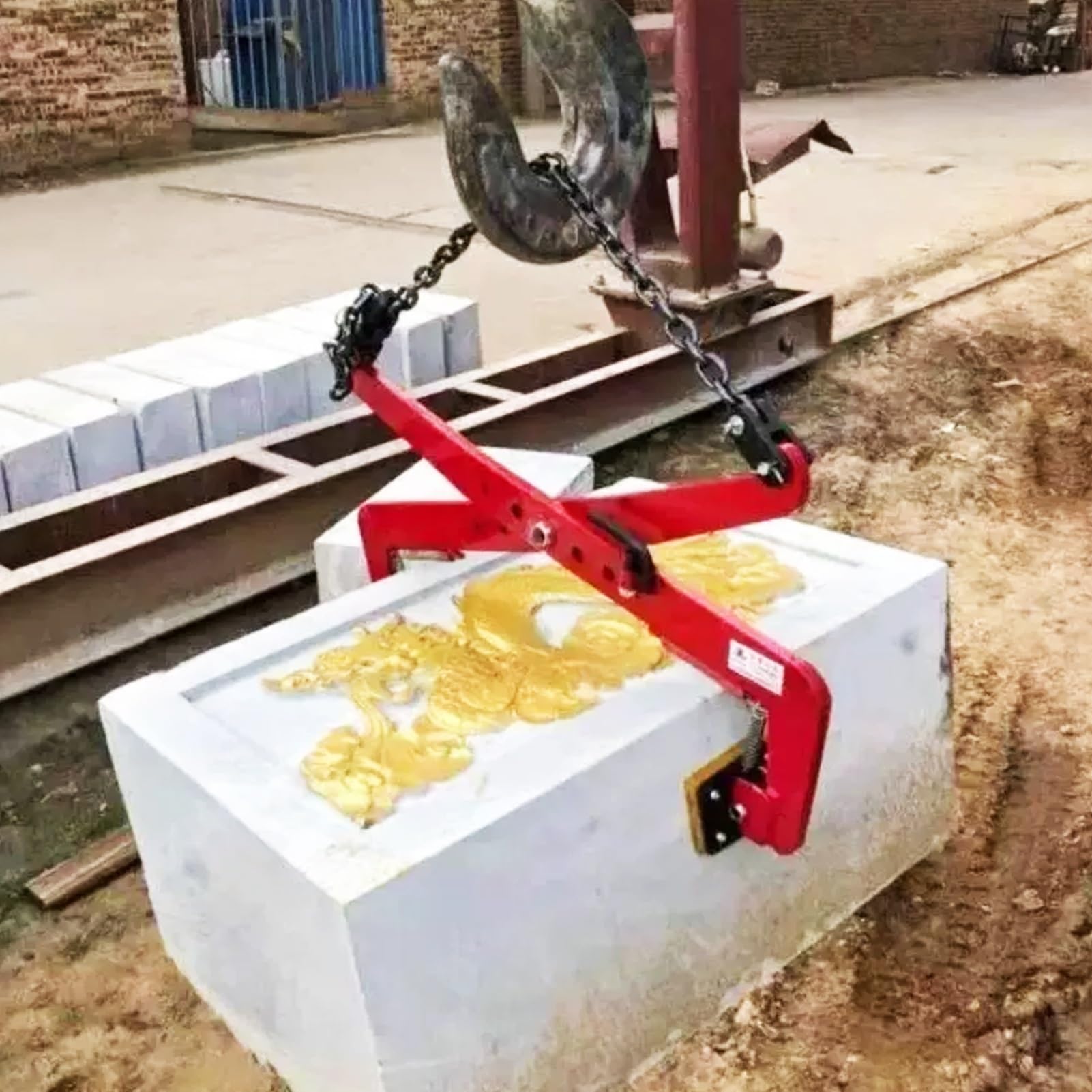 Heavy Duty Stone Lifting Clamps-Adjustable Jaw Grabbing Tool for Rock, Granite, Steel Plate, Vertical Lifter for Curb Carrying, 350Kg Capacity,One Color,S (350kg)