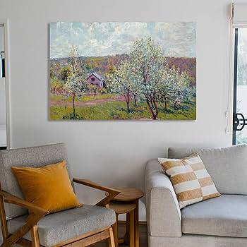 パリの春、リンゴの花、1879年 アルフレッド・シスレー作 Amazon.co.jp: パリの春、リンゴの花、1879年 アルフレッド・シスレー