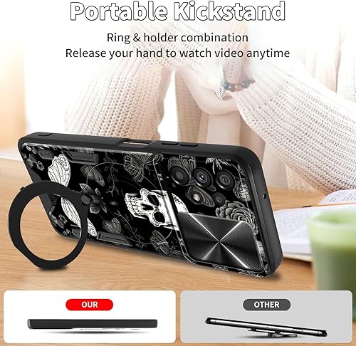Vista 7 de Funda protectora híbrida para Samsung Galaxy A53 5G de 6.5 pulgadas y anillo giratorio de 360 grados, función atril, híbrida, de doble capa