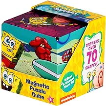 SHASHIBO SpongeBob Shape Shifting Box - Award-Winning Age 8+, Patented Magnetic Puzzle Cube w/ 36 Rare Earth Magnets - Fidget Cube Transforms Into Over 70 Shapes (Spongebob Squarepants-Beach Buddies)