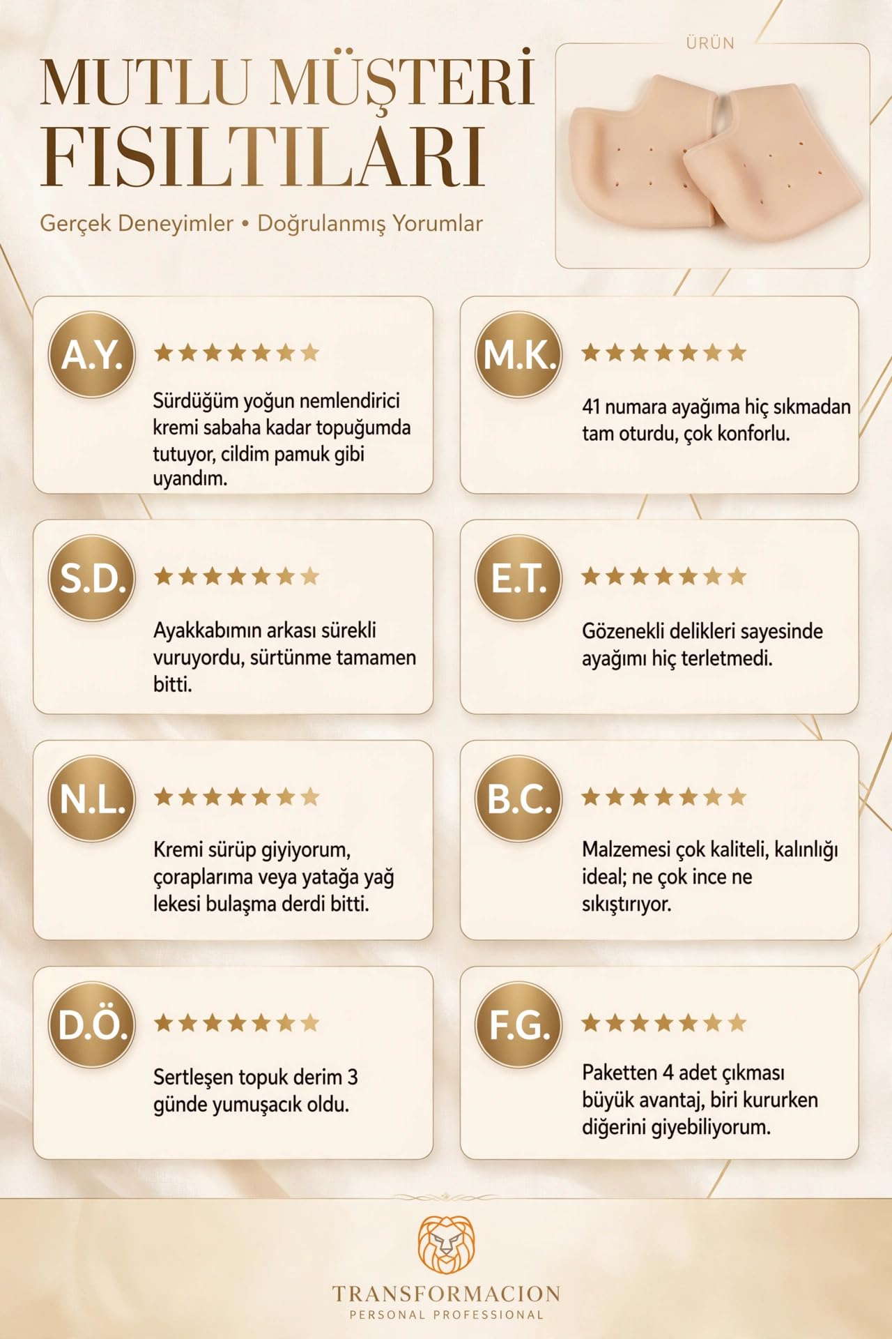 Transformacion Medikal Silikon Topuk Çorabı 2 Çift 4lü Çatlak Giderici Nem Tutucu Esnek Gece Bakım Koruyucu Jel Tabanlık Ped 2 ÇİFT 721955