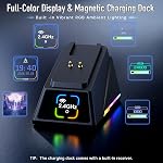 A.Jazz AJ159P MC PRO Wireless Gaming Mouse with RGB Magnetic Charging Dock,24K DPI PAW3311 Sensor,Tri-Mode,57g Ultra-Light,1000Hz Polling,20 Million Clicks,Programmable for PC/Laptop/Mac-Black