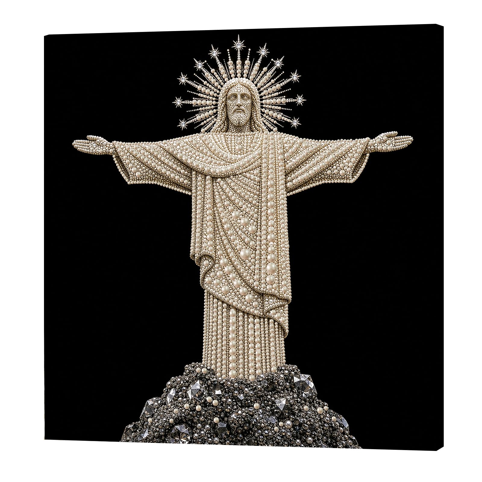 POETRYDRAW Christ the Redeemer DIY Pearl Painting Kit for Adults/Beginners Gift Home Wall Decor Pearl Gem Paintings Picture Arts Craft with Frame 30x30cm (Christ the Redeemer)