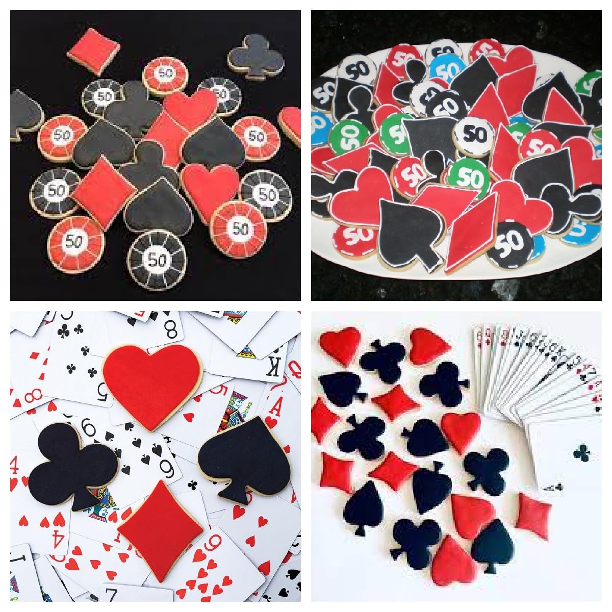 Cortador de galletas de póquer, 4 piezas de cortadores de galletas de acero inoxidable, juego de prensa de galletas, suministros para hornear