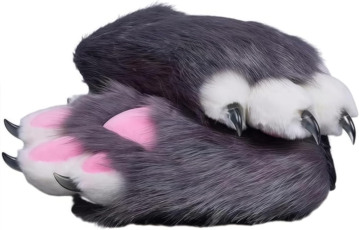 Fursuit poten handschoenen Meerdere kleuren om uit te kiezen Furry Claws Cosplay tentoonstelling kostuums Cat poot handschoen (wit, One size