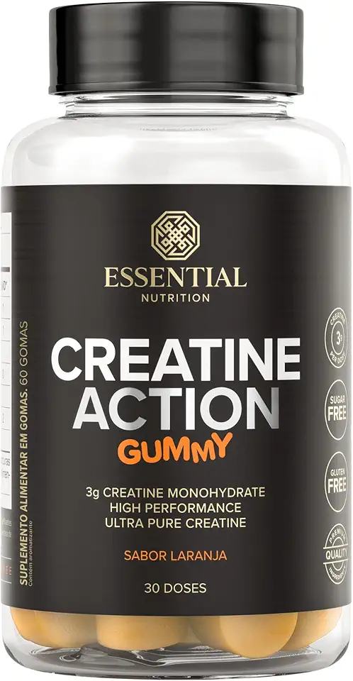 Creatina Creatine Action Gummy sabor Laranja - Essential Nutrition
