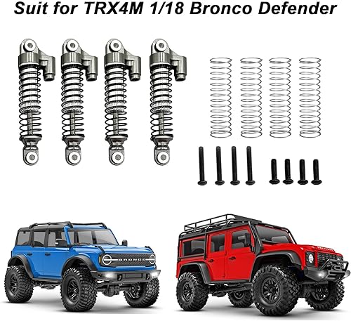 Miniatura 2 de XSYGO Amortiguadores RC ajustables de aluminio RC con 2 juegos de dureza de resortes para TRX4M 118 RC Crawler piezas de actualización de coche