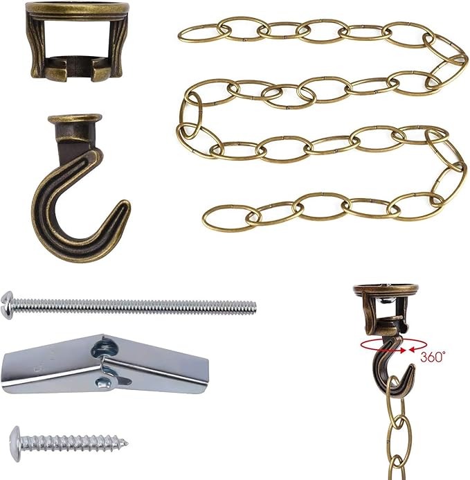OOTSR Swivel Swag Hook, Heavy Duty Swivel Ceiling Hook and Metal Chain