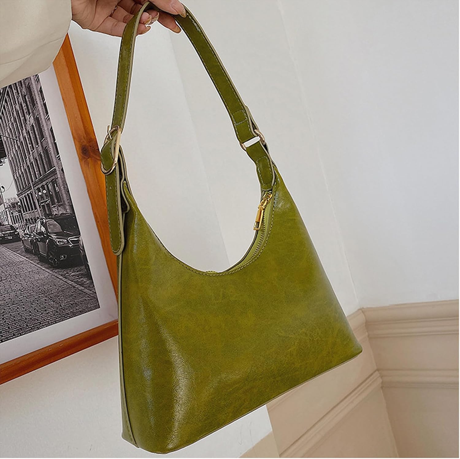 Shoulder Bag for Women Small Retro Vegan Leather Handbags Trendy Purses 2025 Cute Mini Vintage Hobo Underarm Bag