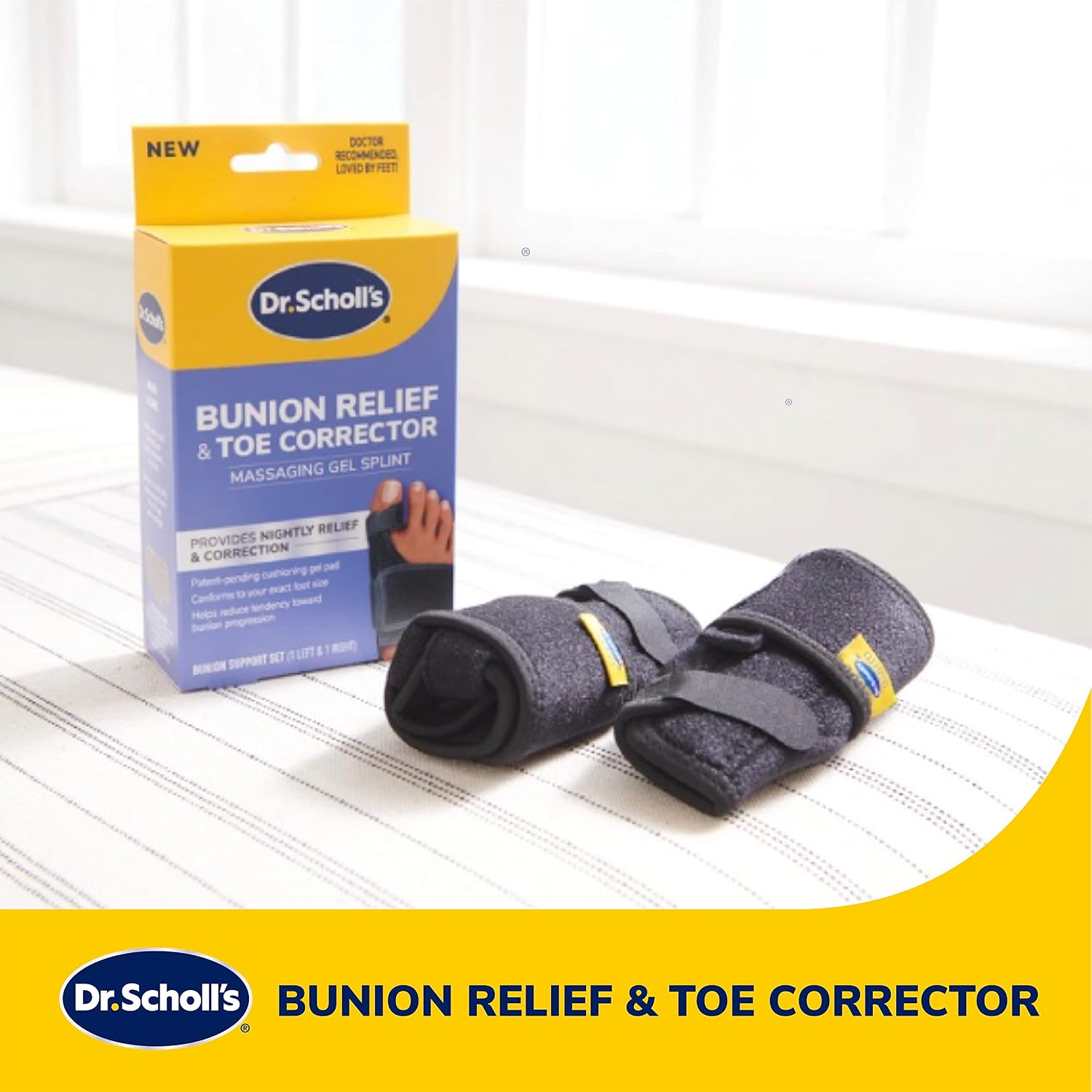 Dr. Scholl's Bunion Relief & Toe Corrector, 1 support set (1 left, 1 right)
