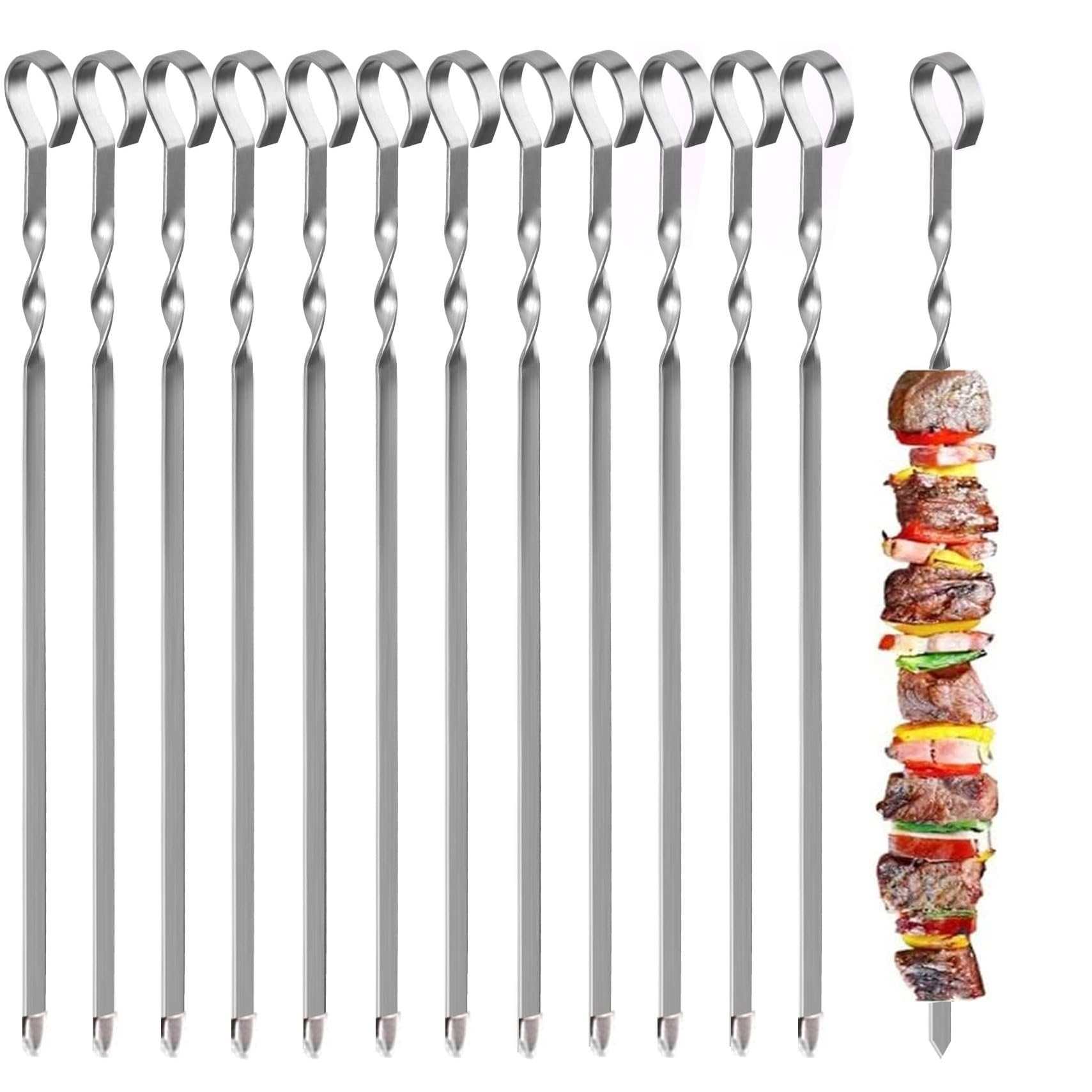 Eppicotispai 12 Spiedini Lunghi In Acciaio Inox 13-3/4 Pollici: La Qualità Made In Italy Per I Tuoi Spiedini!
