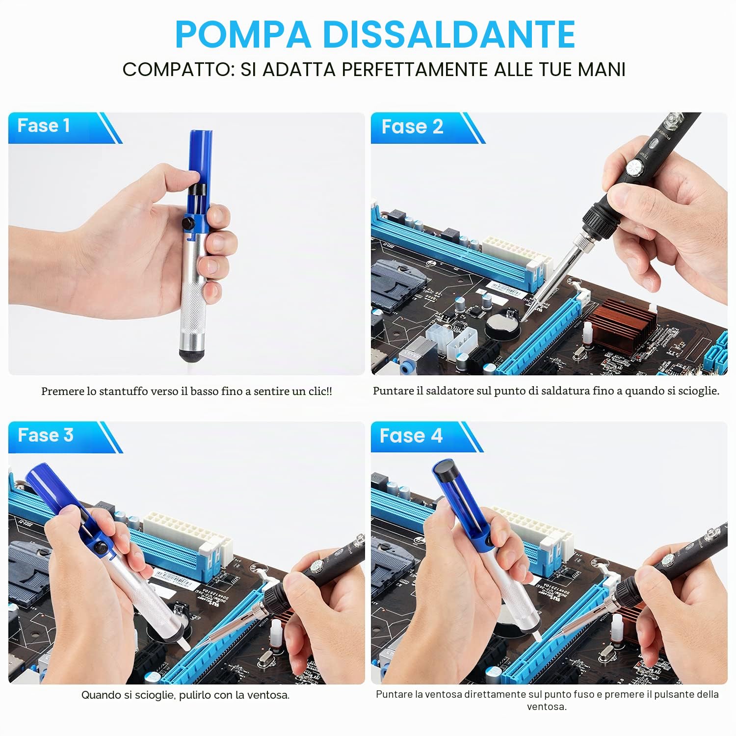 Stazione di saldatura 60 W 18 in 1, temperatura regolabile 220-480 °C, 5 punte, set saldatore