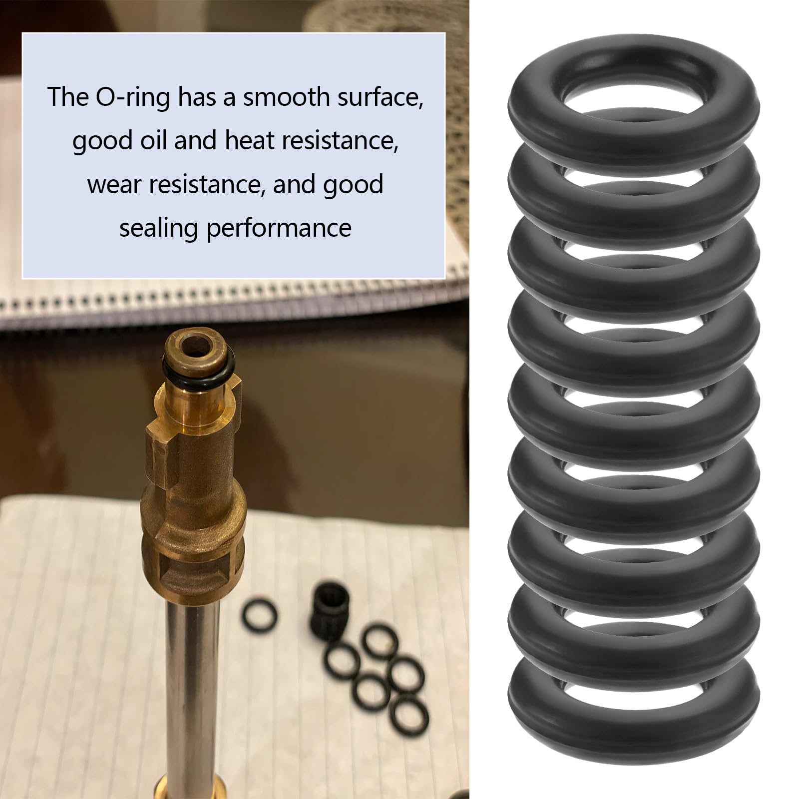 VGOL 20Pcs O Rings for Pressure Washer Hose Compatible with Black and Decker Pressure Inner Diameter 6mm Outer Diameter 9.8mm Thickness 1.7mm Black - Image 3