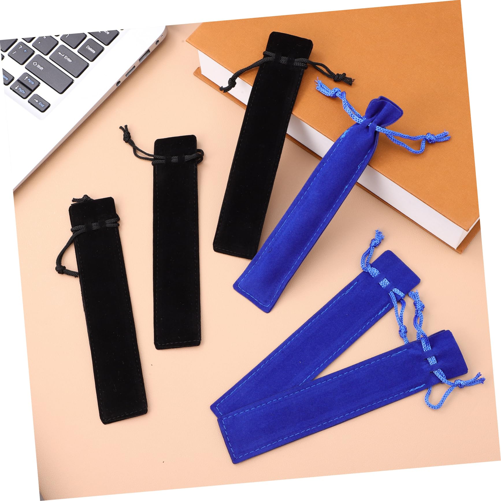 Gadpiparty 2 Set Borsa A Penna in Pile Buste Caso A Matita Maniche in Per Penne Piccolo Borsino A Penna Astuccio Estetico Disegno Blu Protettore Astucci Per Penne Flanella 50 Pezzi*2