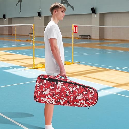 Miniatura 8 de Sporting Goods Tennis Bag Large Sturdy Red Camouflage Camouflage Sport Pickleball Badminton Bag for Teen Boys Girls Men Women para raqueta de tennis