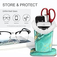 Vista 77 de Fintie Soporte para anteojos forrado de felpa con base magnética, estuche de cuero vegano prémium para lentes